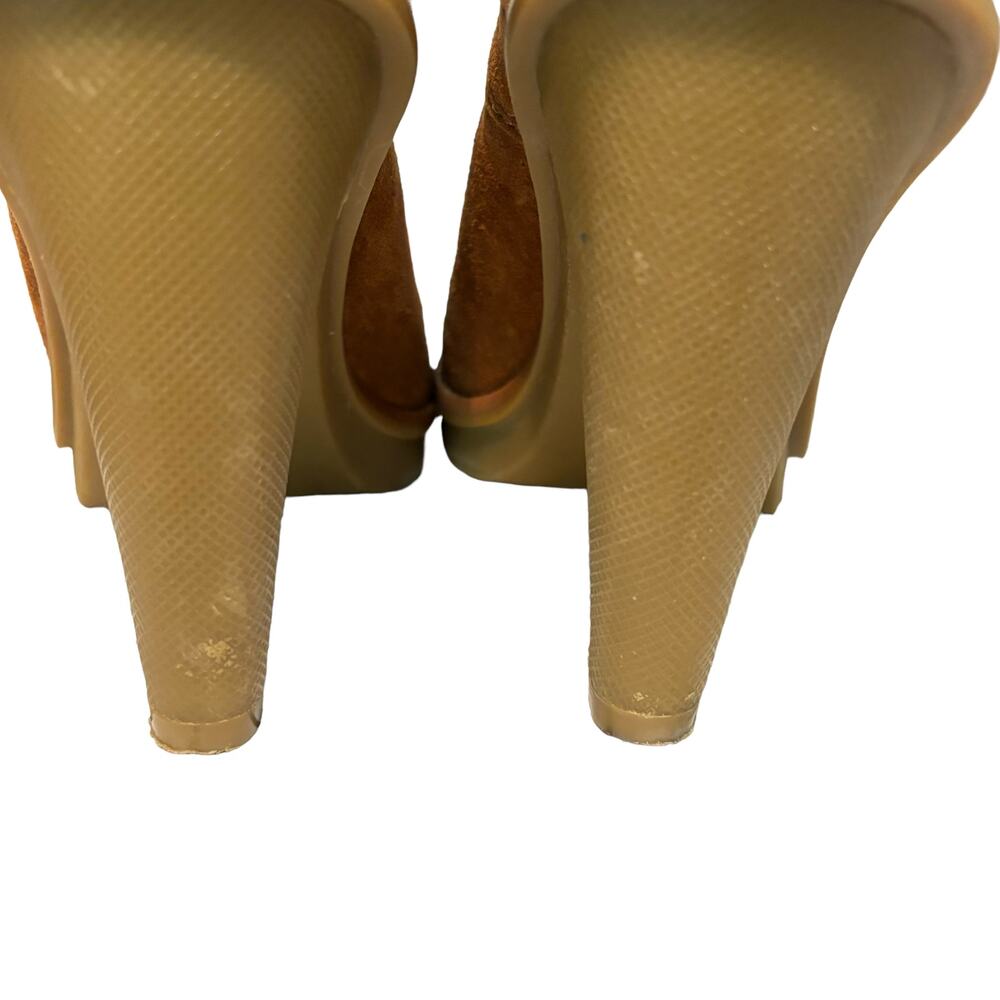 Michael Kors Womens Stiletto Heeled Tan Lace Up Suede Ankle Booties - Size 7M - Picture 7 of 12